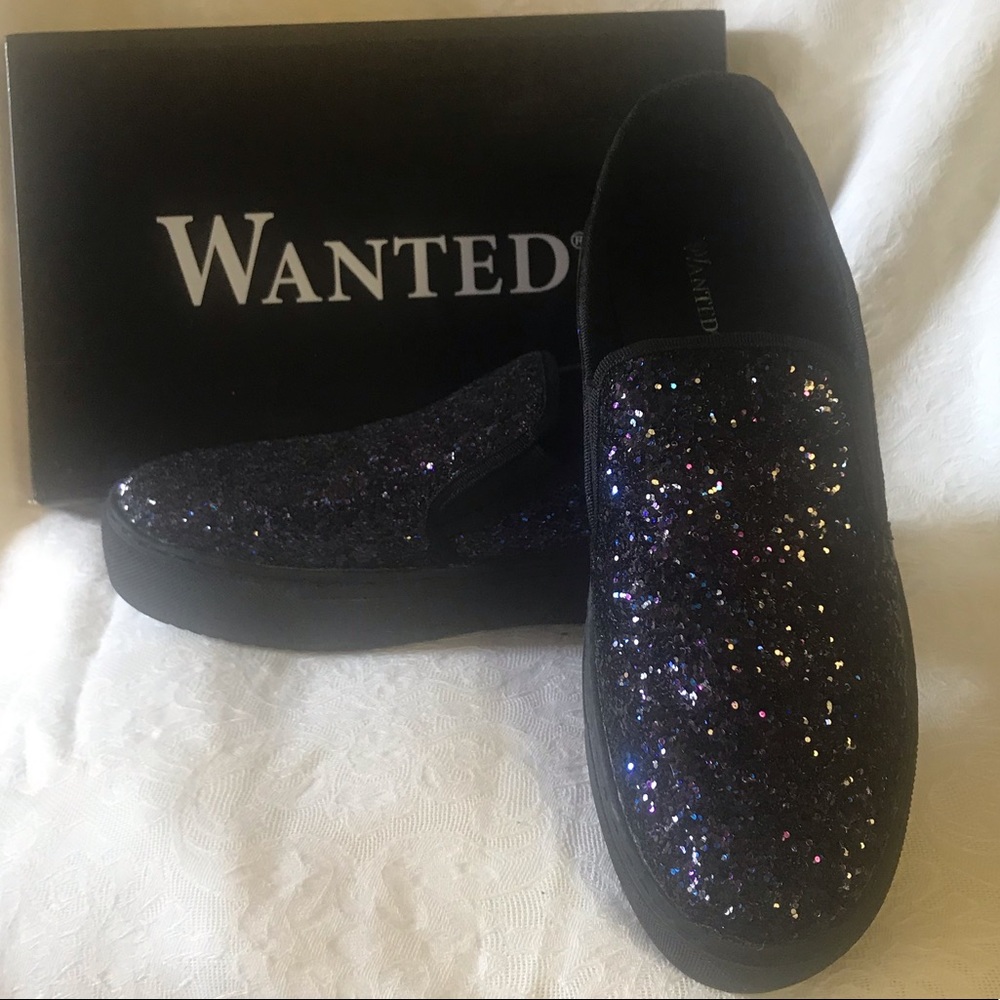 Sparkling Midnight Blue “Wanted” Sneakers Size 10M